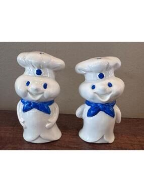 NEW Vintage Pillsbury Dough Boy Ceramic Salt and Pepper Shakers